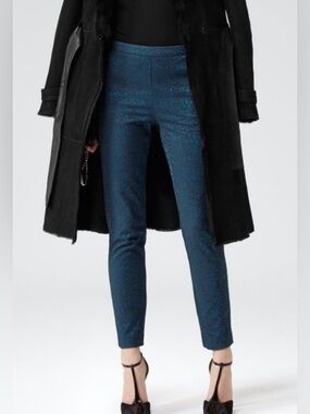 Reiss Bryony Jacquard Fitted Pant, Blue / Black, Women’s Size 2